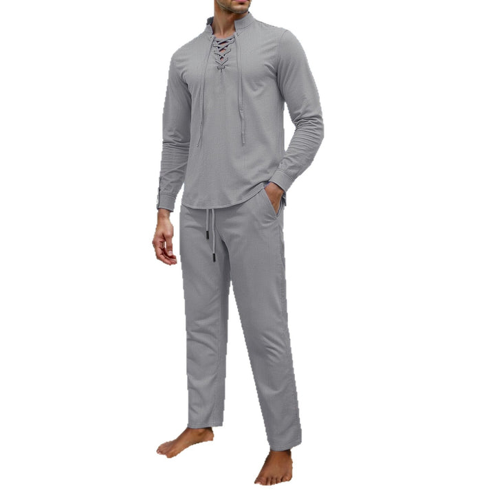 Men's Elegant Leisure Set with Breathable Top and Comfortable Pants Lisslune