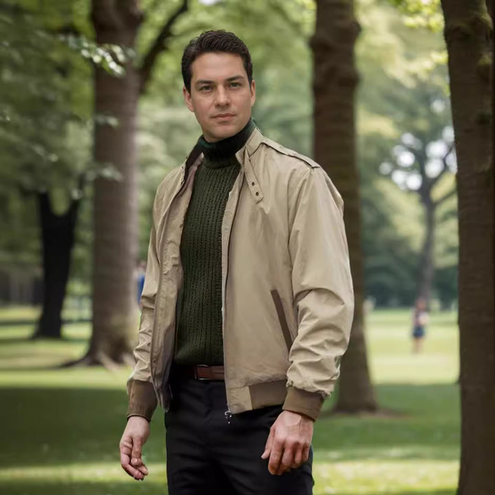 Men's lightweight transitional jacket with high collar and side pockets Lisslune
