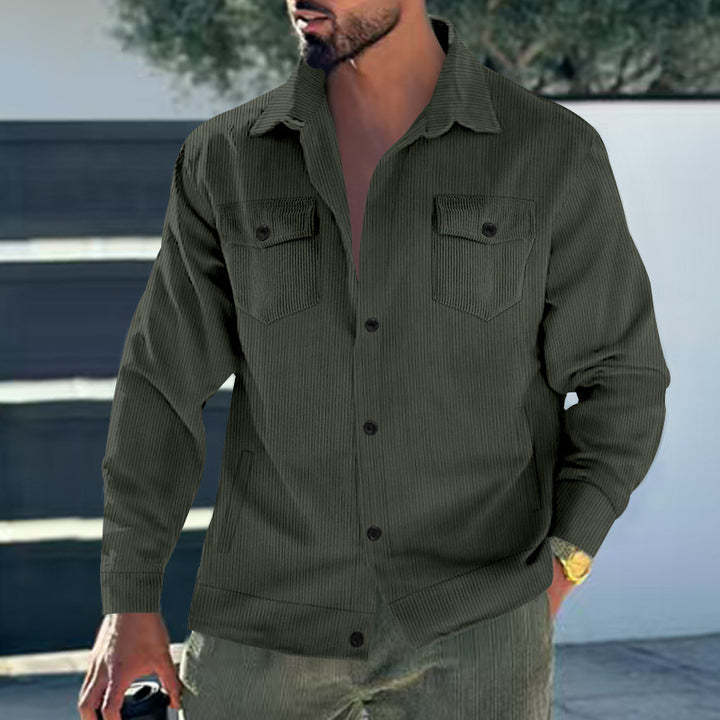 Men's jacket in vintage style with practical pockets and textured design Lisslune
