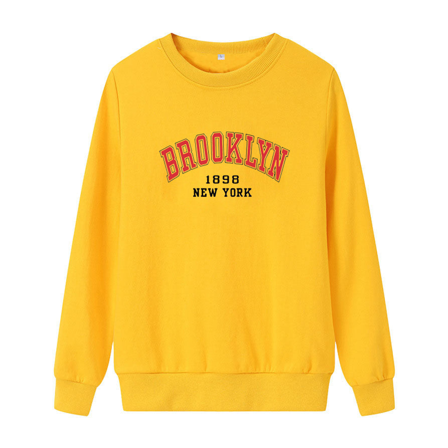 Women's casual oversized sweater with Brooklyn print Lisslune