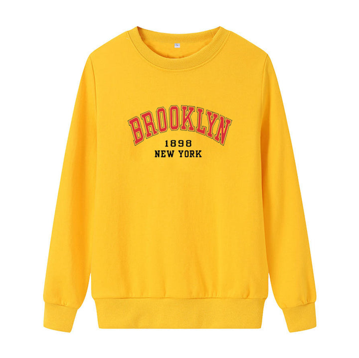 Women's casual oversized sweater with Brooklyn print Lisslune