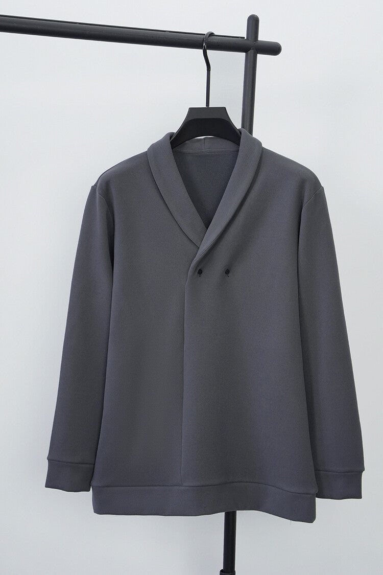 Men's leisure jacket with modern shawl collar and practical buttons Lisslune