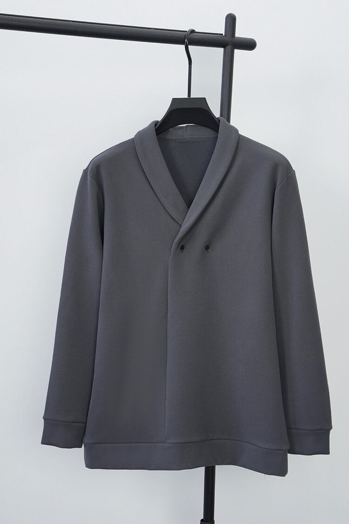Men's leisure jacket with modern shawl collar and practical buttons Lisslune