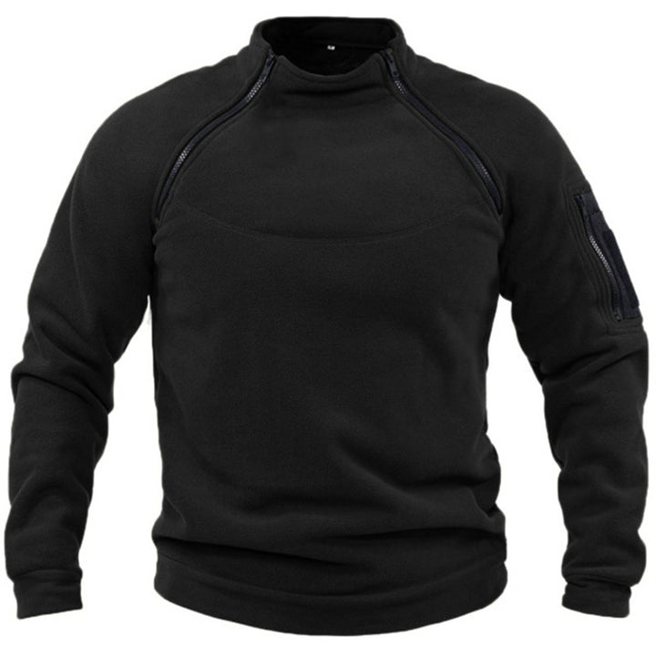 Men's fleece pullover with zipper and pockets Lisslune