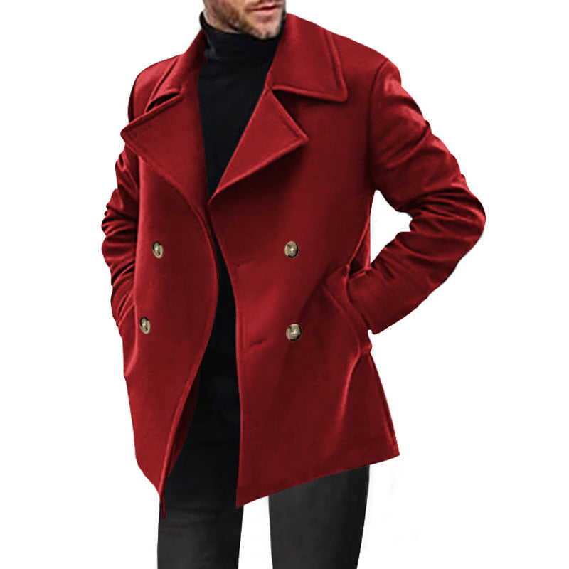 Men's classic peacoat with stylish lapels and elegant button details Lisslune
