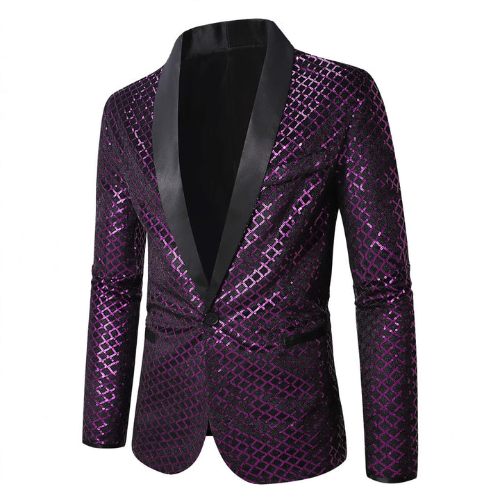 Men's Shimmering Sequin Blazer with Modern Design Lisslune