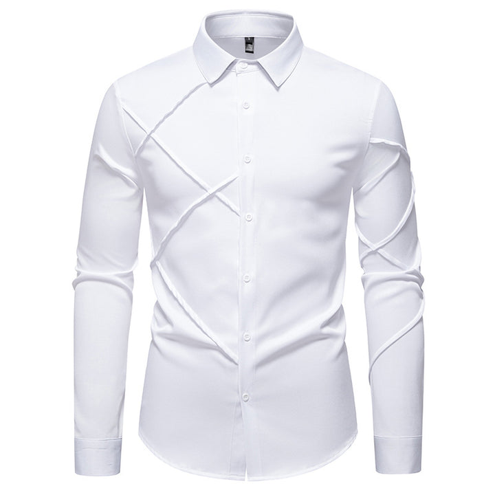 Men's long sleeve shirt with asymmetric design Lisslune
