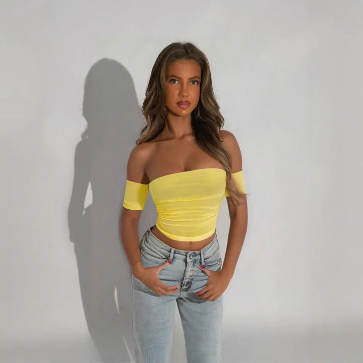 Damen Off-Shoulder Body mit figurbetonendem Schnitt Lisslune