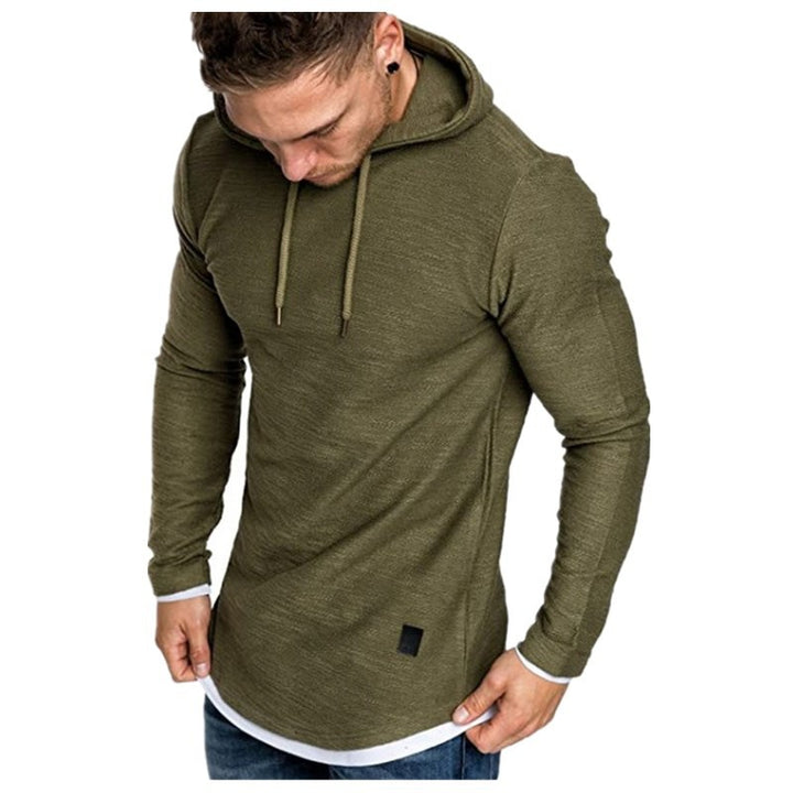 Men's Longline Hoodie Shirt with stylish, asymmetrical hem Lisslune