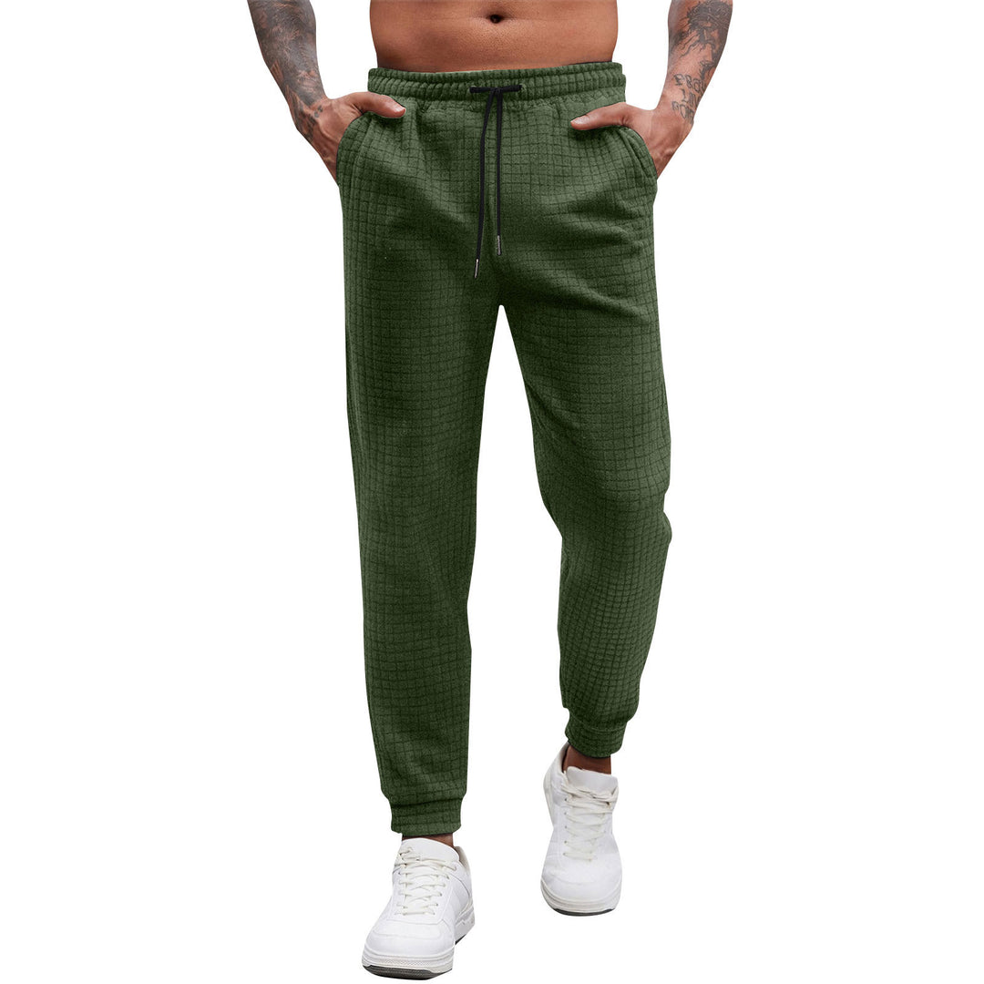 Men's Comfortable Sweatpants with Textured Design and Elastic Waistband Lisslune