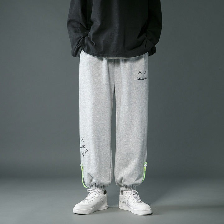 Men's casual pants with drawstring and fashionable design Lisslune