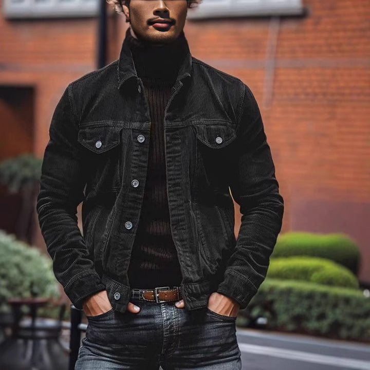 Men's cord jacket with classic cut and practical chest pockets Lisslune