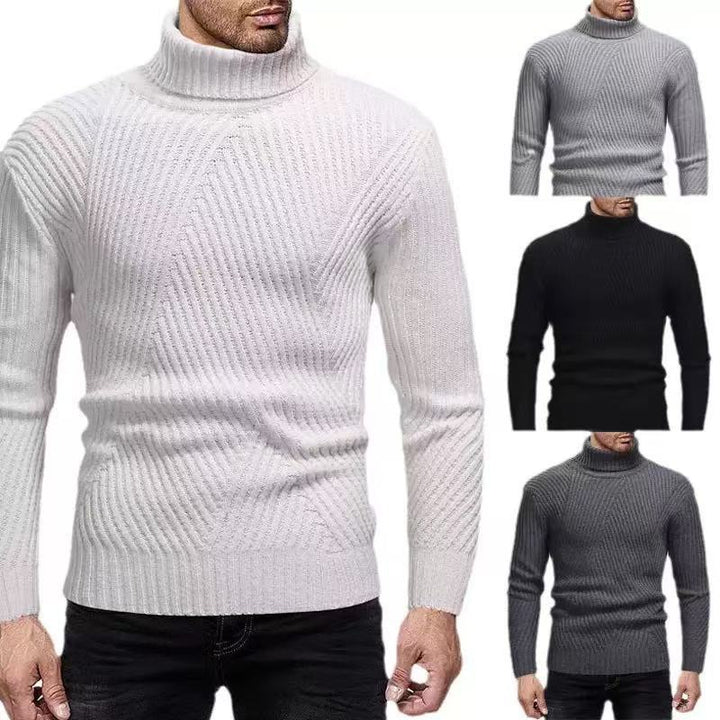 Men's turtleneck sweater with ribbed texture Lisslune