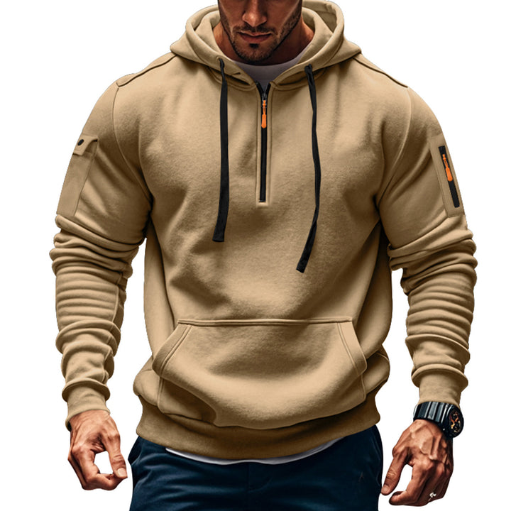Men's sports hoodie with practical zipper and side pockets Lisslune