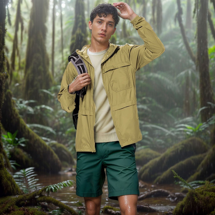Men's lightweight and breathable outdoor jacket with hood Lisslune
