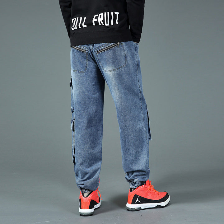 Men's cargo jeans with multifunctional pockets Lisslune