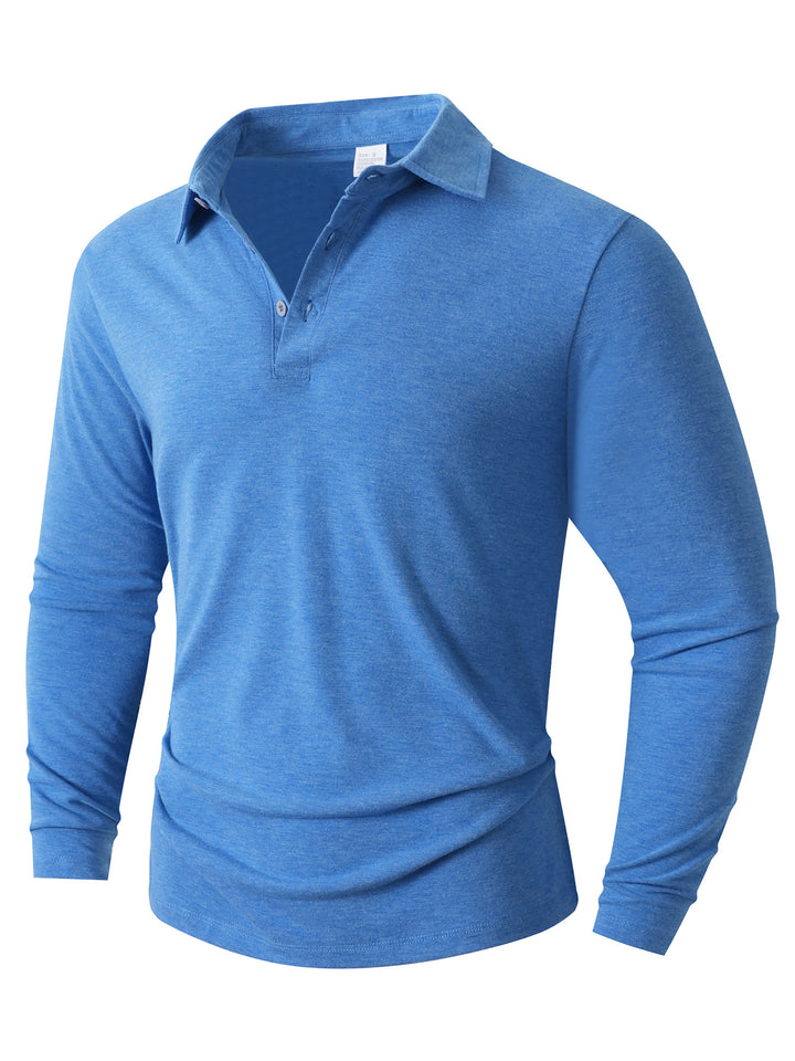 Men's Long Sleeve Polo Shirt with Modern Cut Lisslune