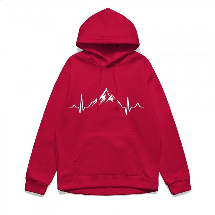 Women's hoodie with stylish mountain motif and high-quality cotton Lisslune
