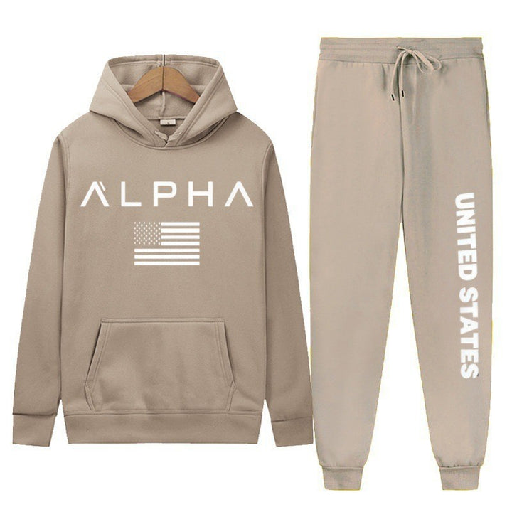 Women's hoodie and jogging pants set with creative front print and sporty cut Lisslune