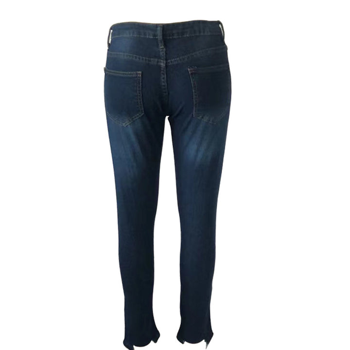 Women Destroyed Skinny Jeans with casual cut and frayed details Lisslune