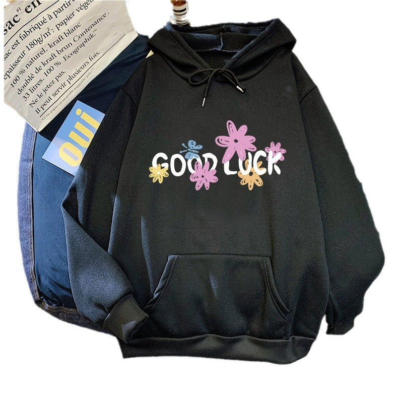 Women's hoodie with cheerful design and printed lettering Lisslune