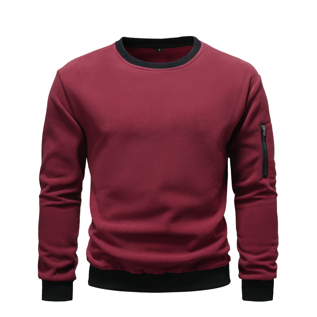 Men's cozy fleece pullover with zip pocket Lisslune