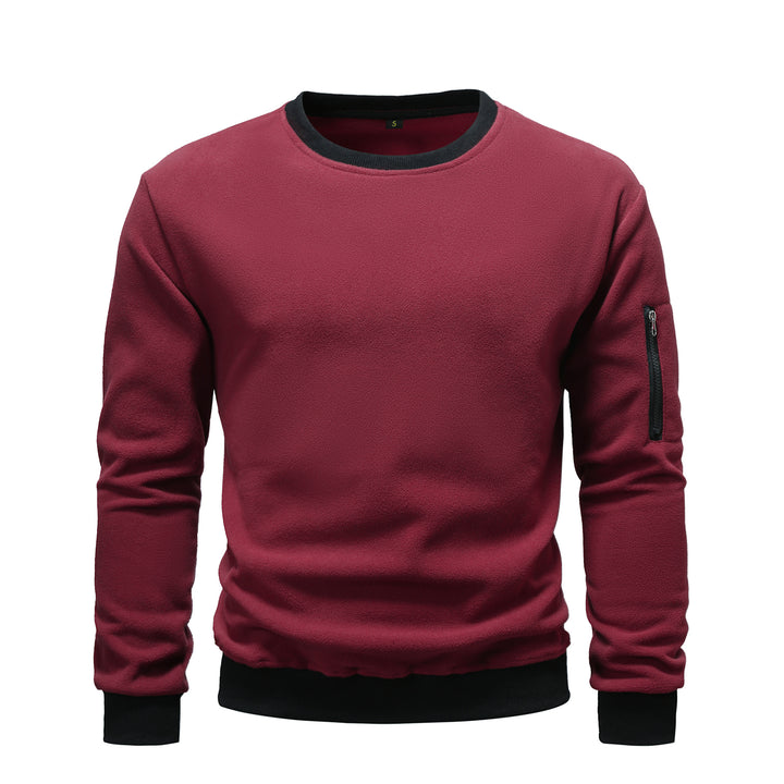 Men's cozy fleece pullover with zip pocket Lisslune