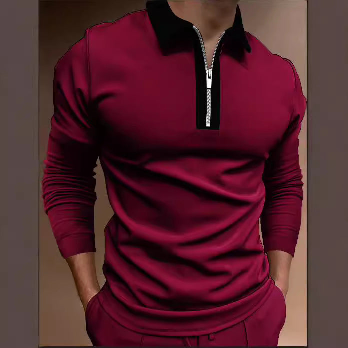 Men's sweatshirt with modern stand-up collar and functional zipper Lisslune
