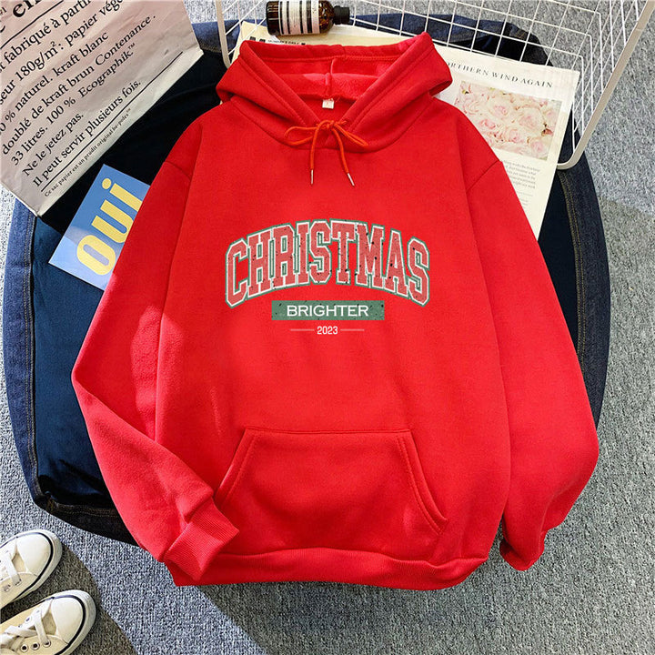 Women's hooded sweatshirt with festive Christmas motif Lisslune