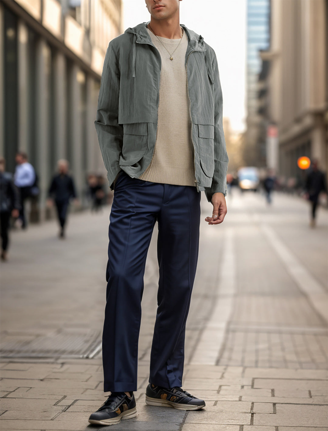 Men's lightweight jacket in casual style with spacious pockets Lisslune