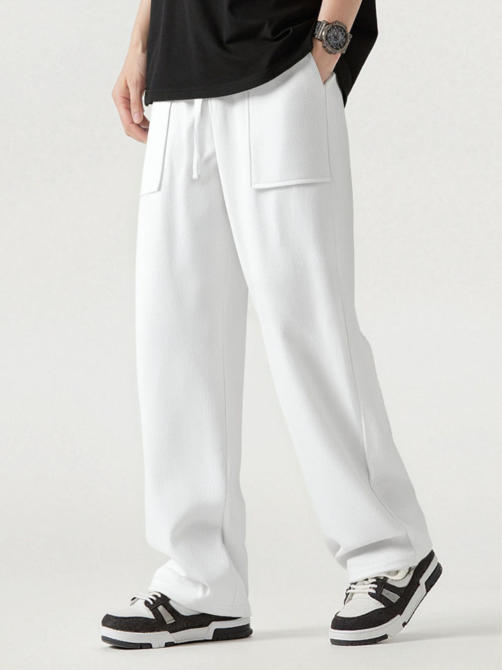 Men's Casual Cargo Pants with Practical Pockets and Elastic Waistband Lisslune