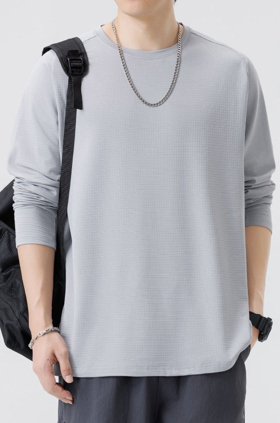 Men's breathable long sleeve t-shirt with modern structures Lisslune