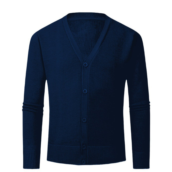 Men's cardigan with V-neck and buttonless design Lisslune