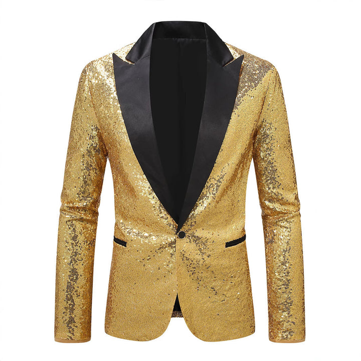 Men's elegant sequin blazer with classic lapels Lisslune