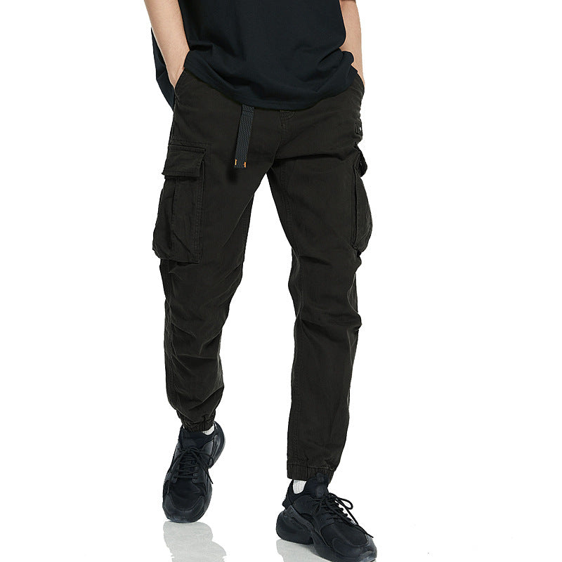 Men's cargo pants with elastic waistband and deep pockets Lisslune