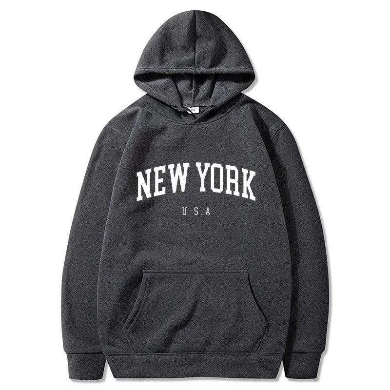 Women's hoodie with fashionable New York print and comfortable fit Lisslune