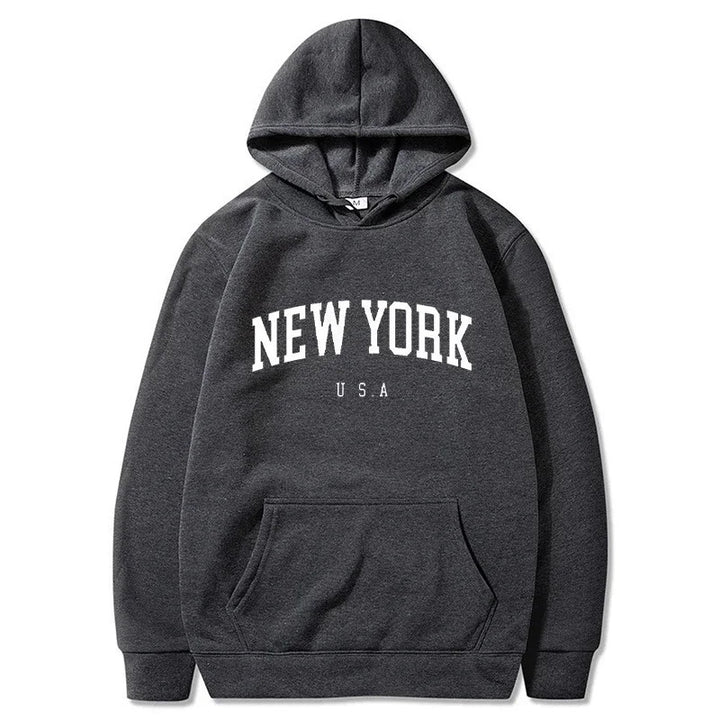 Women's hoodie with fashionable New York print and comfortable fit Lisslune