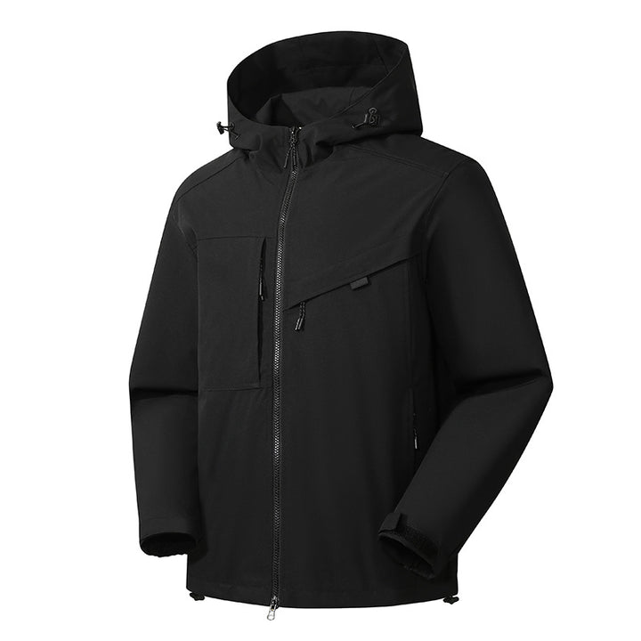 Men's multifunctional outdoor jacket with adjustable hood and strong zippers Lisslune