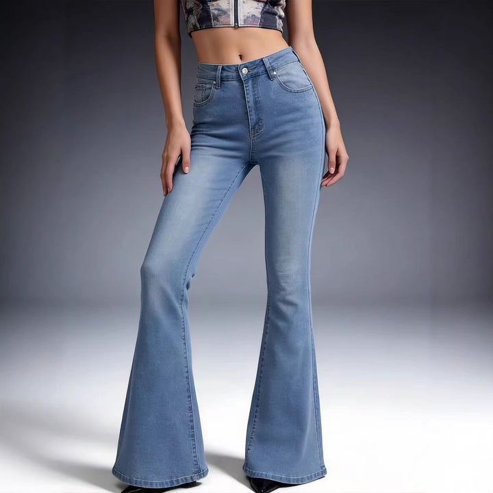 Women Bootcut Jeans with High Waist and Trendy Wash Lisslune