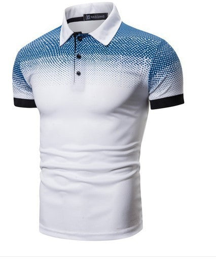 Men's polo shirt with dynamic gradient colors and modern contrast details Lisslune
