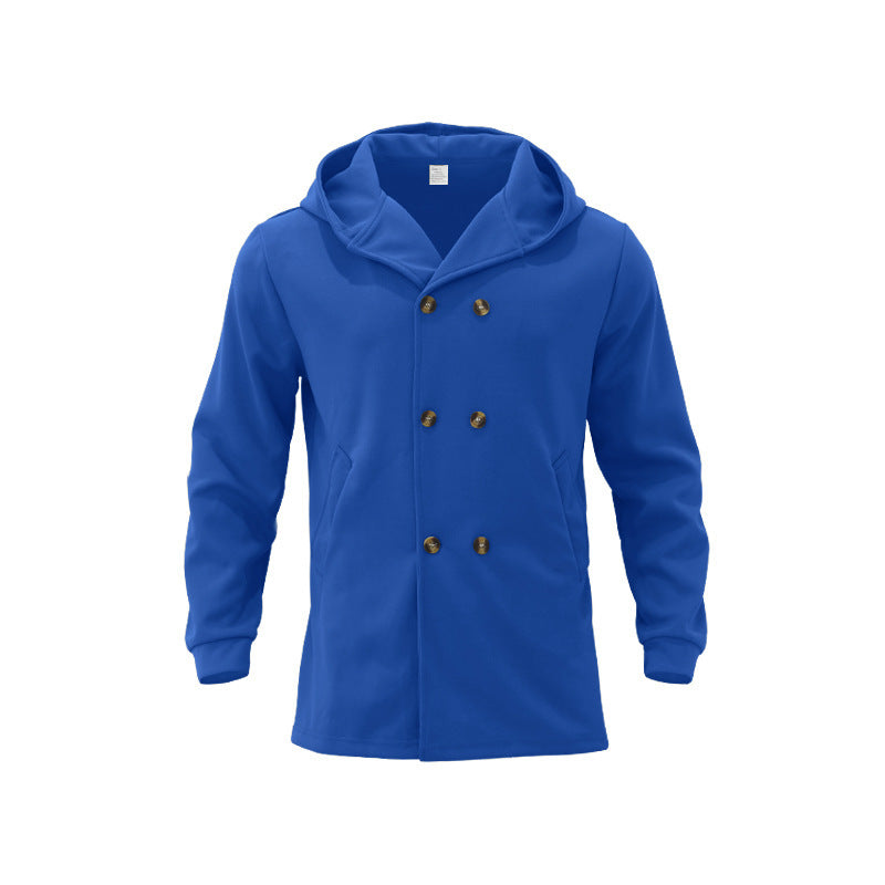 Men's elegant double-breasted coat with hood and practical pockets Lisslune
