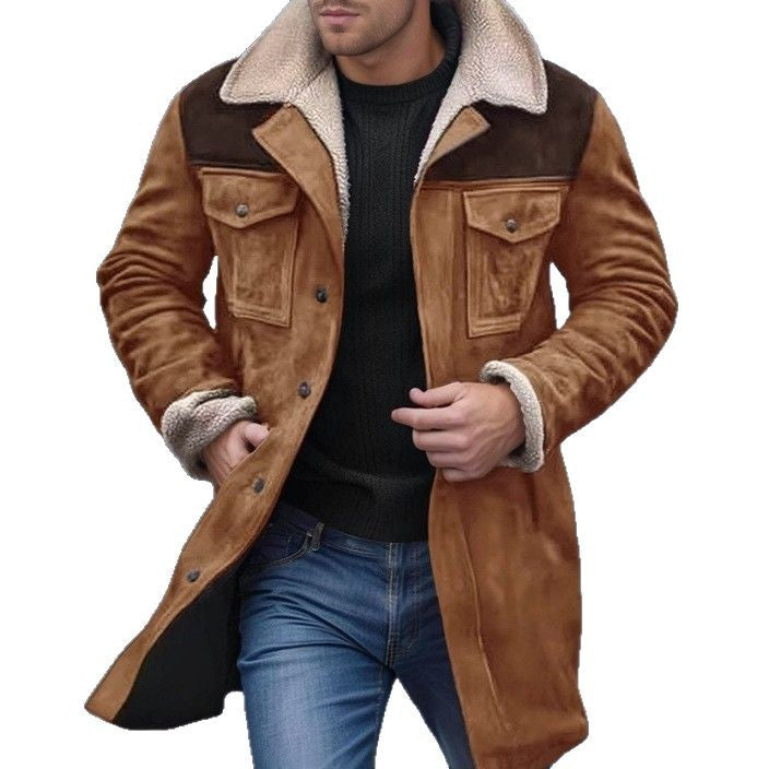 Men's lambskin jacket in a casual utility style with generous pockets Lisslune