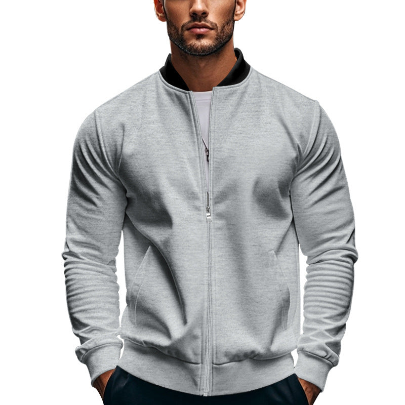 Men's elegant bomber jacket with stand-up collar and zipper Lisslune