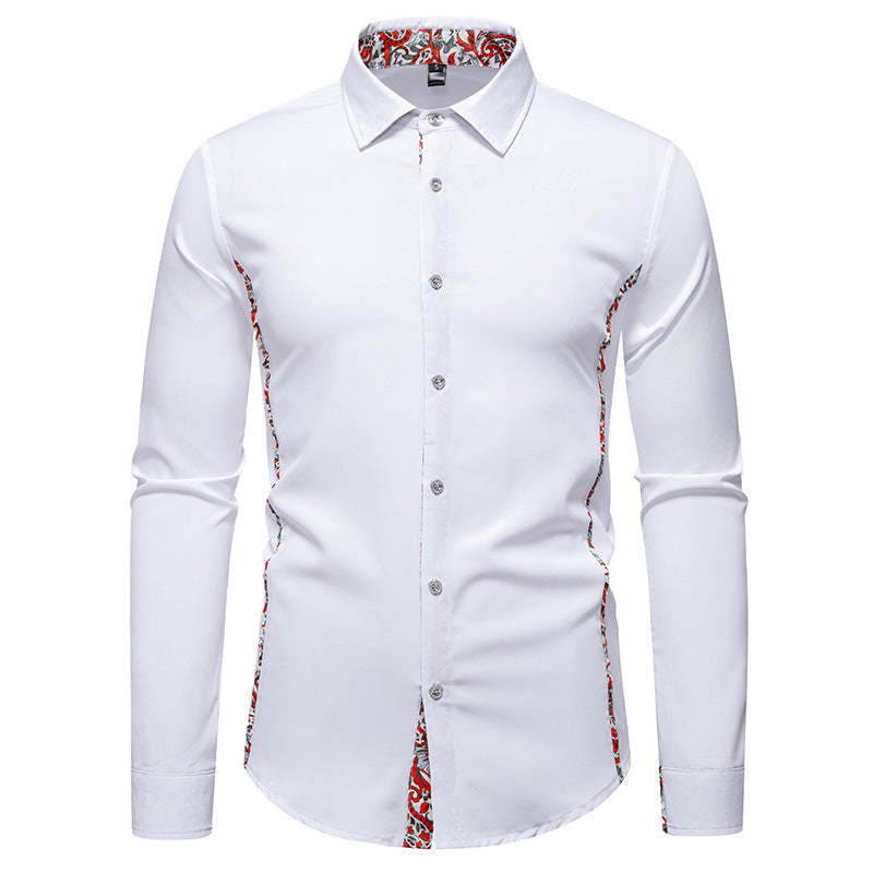 Men's long sleeve shirt with floral design and modern cut Lisslune