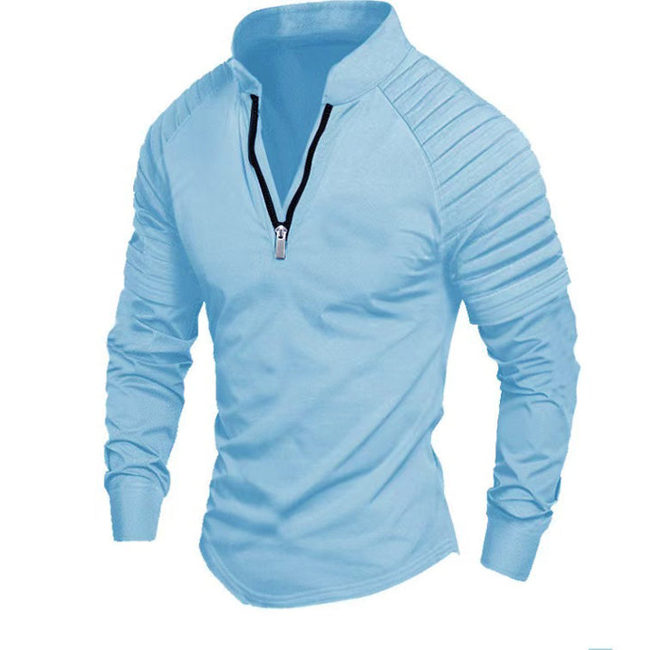Men's sporty zip pullover with stylish accents Lisslune