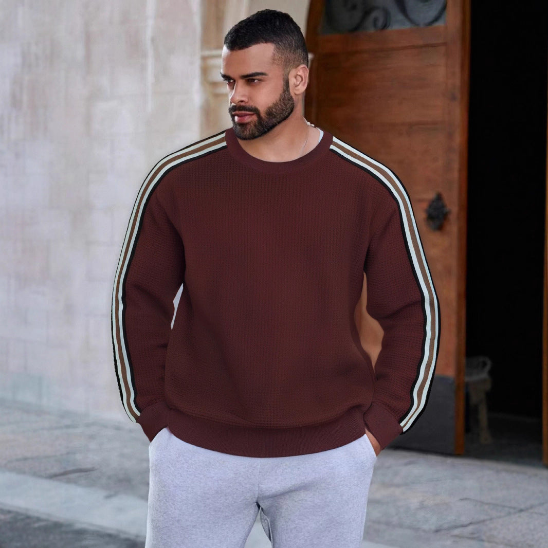 Men's sporty sweatshirt with textured surface and modern stripes Lisslune