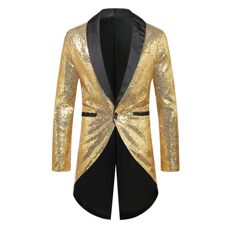 Men's Glittering Suit Blazer with Elegant Shawl Collar Lisslune