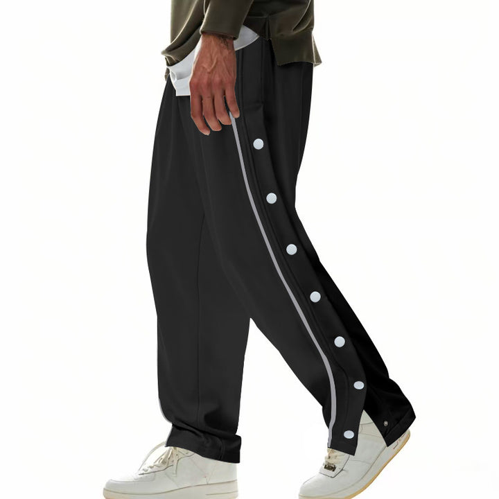 Men's Sporty Button-Up Jogging Pants Lisslune