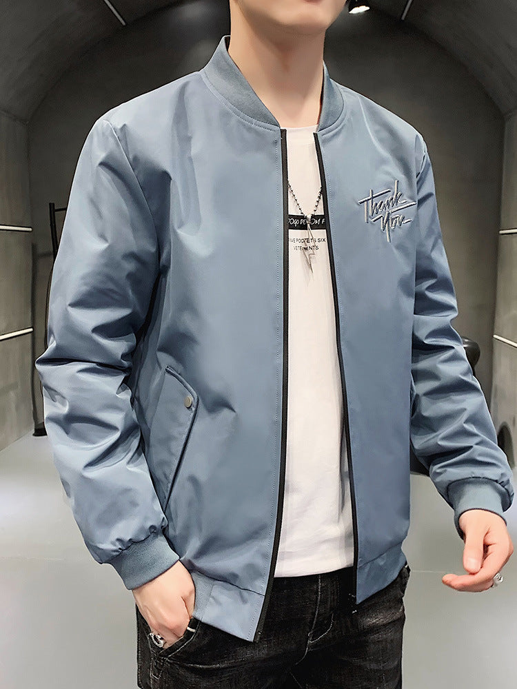 Men's sporty bomber jacket with elegant embroidery Lisslune