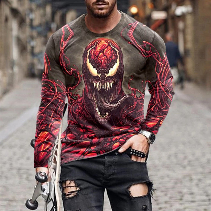 Men's long sleeve t-shirt with artistic Venom design Lisslune